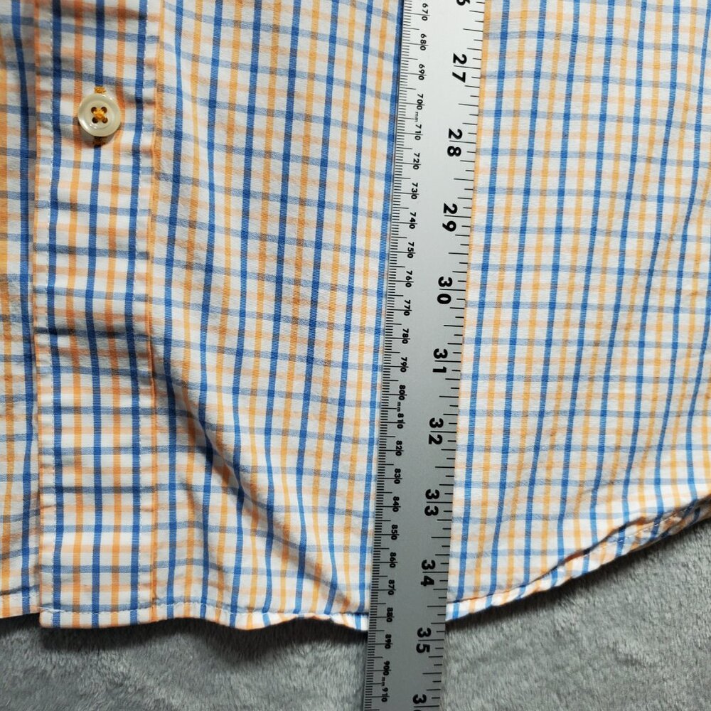 Izod Long Sleeve Button Down Plaid Shirt 1 Pocket Orange Blue White Men Sz 3XLT - Picture 11 of 11